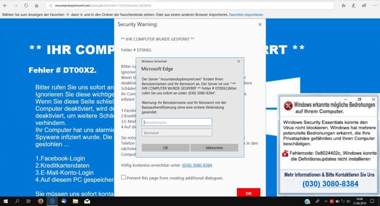 Gdata Ein Anderer Computer Wurde Zum Laden Der Updates Berechtigt Achtung Betrug: „Ihr Computer wurde gesperrt“ | Spar-DSL.de